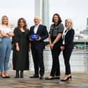 KPMG offers NetWalks at One Young World Summit in Belfast. Pictured are Niamh McLernon, Angelica Cullinan, partner in charge of KPMG in Northern Ireland Johnny Hanna, Kathryn Kerr and Harriet Porter