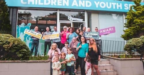 Northern Ireland families and suppliers gathered at Action Deaf Youth to unveil the new signage at Belfast-based charity, Action Deaf Youth (ADY)