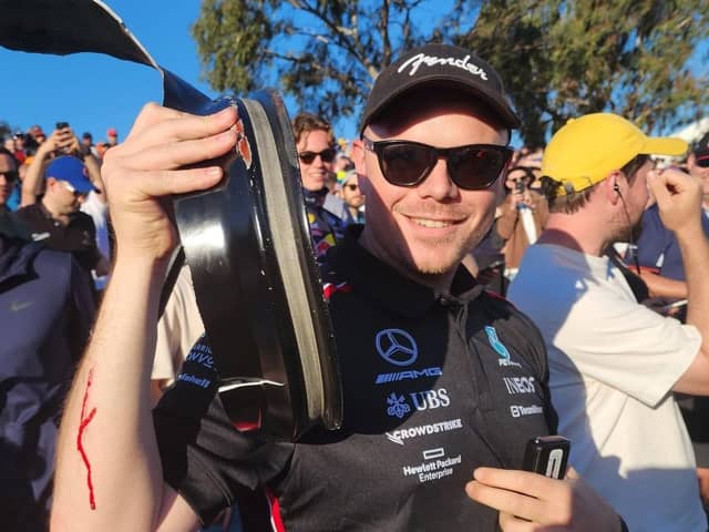 Formula One fan Will Sweet who was hit by debris at yesterday’s Australian Grand Prix.
