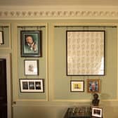 Lady Grey's Study at Hillsborough Castle featuring the Preparing the Peace art work install in 2023.