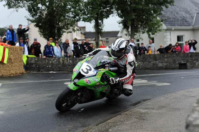Michael Dunlop (Street Sweep Kawasaki) on his way to victory in the Open race at Athea in 2011. (Photo by Stephen Davison/Pacemaker Press)