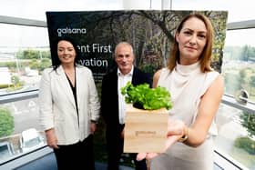 Craigavon-headquartered pharmaceutical company Galen has launched Galsana, a new global brand that will support the continued growth and development of its specialist rare metabolic disease business and future innovation across the portfolio. Pictured at the launch of Galen’s new global brand, Galsana, are Dr Dennise Broderick, managing director and President, Simon Lawrence, vice president of Marketing and Medical Nutrition and Dr Sarah Dolan, associate director of Medical Nutrition