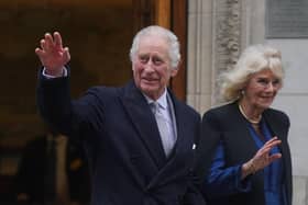 King Charles III and Queen Camilla depart The London Clinic in central London where King Charles had undergone a procedure for an enlarged prostate