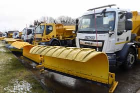 Staff who manage the road gritters at the DFI [Dept for infrastructure] Duncrue branch, Belfast Northern Ireland get ready to shut down ahead of strikes this Thursday.