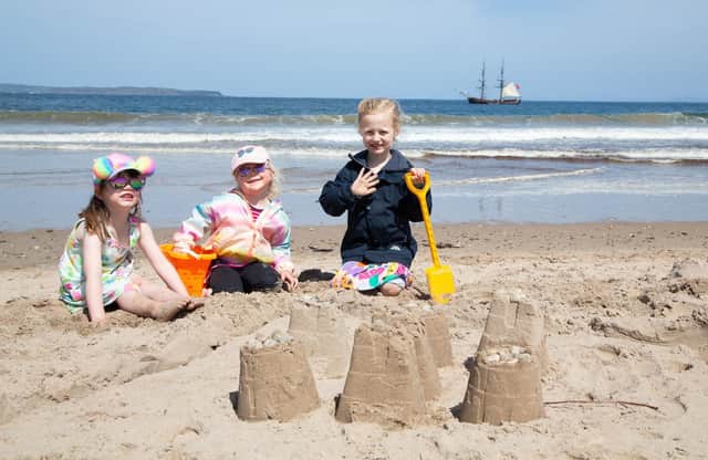 Children enjoying the good weather on the North Coast of Co Antrim during the Rathlin Sound Maritime Festival at Ballycastle Beach on Friday June 2 2023. Pic Shauna McFall /McAuley Multimedia