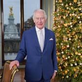 King Charles III during the recording of his Christmas message at Buckingham Palace, London. Picture: Jonathan Brady/PA Wire