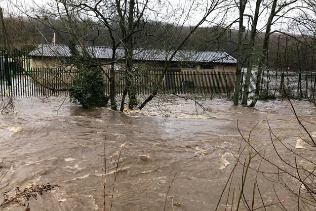 The floodwater has also overflowed to Oughtibridge Sports Club, which is located next to Beeley Woods and the river.