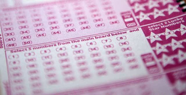A lottery ticket for the EuroMillions draw