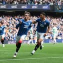 Rangers captain Dan Neil celebrates scoring during the Premier Sports Cup quarter-final victory over Celtic at Ibrox. (Photo by Ian MacNicol/Getty Images)