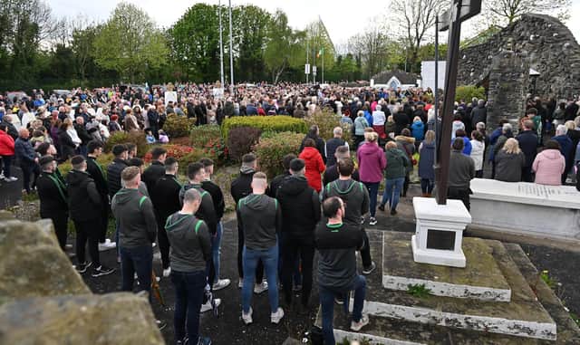 Scenes from the vigil held in Strabane following a road traffic collision in which 3 local people died