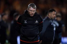 Doncaster Rovers manager Grant McCann during the Sky Bet League Two play-off semi-final, second leg match at the Eco-Power Stadium, Doncaster. PIC: Richard Sellers/PA Wire.