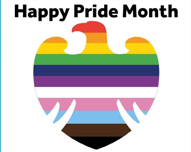 Barclays' trans-inclusive pride logo