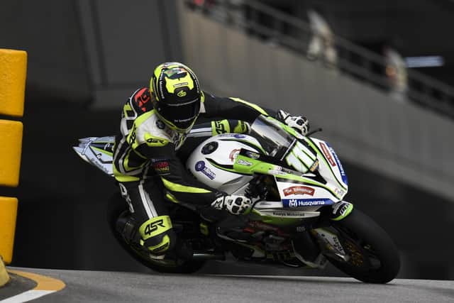 Republic of Ireland rider Brian McCormack at Melco Hairpin during the Macau Grand Prix in 2019