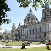 Belfast City Hall where a row has broken over between the DUP and Sinn Fein over the Israel/Hamas conflict