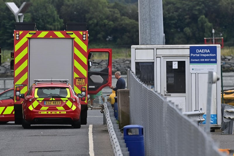 Fire and ambulance crews have been called to the scene in the Dargan Road area following the blaze on Stena Line’s Superfast VII vessel which was reported on Wednesday morning.