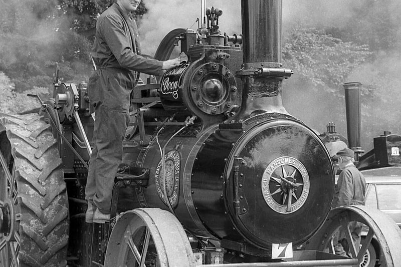 Mr James Patterson of Kilrea, Co Londonderry, polished his Ransomes Simms and Jefferies traction engine before taking part in the grand parade at the Ulster Steam Traction Rally which was held at Shane’s Castle in July 1982. Picture: News Letter archives