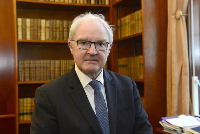 Former Lord Chief Justice Declan Morgan pictured at Belfast High Court . Pic: Arthur Allison/Pacemaker Press