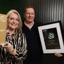 Belfast broadband provider, Fibrus has been recognised for setting new standards in the broadband industry. Pictured are chief people officer Linda McMillan and chief financial officer Colin Hutchinson