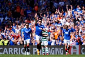 Rangers' John Souttar celebrates scoring his side's second goal of the game