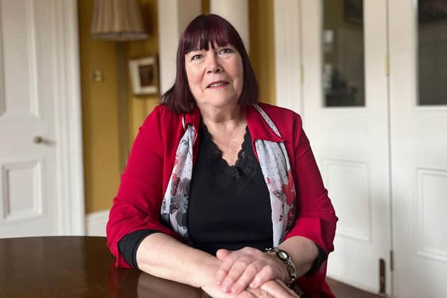 Bronagh Hinds, a founding member of the Northern Ireland Women's Coalition at home in Belfast, as Ms Hinds along with her fellow founding members of the Women's Coalition (former MLA Jane Morrice and former leader of the Women's Coalition Monica McWilliams) have said some elements of the Good Friday Agreement have still not been put in place after a quarter of a century