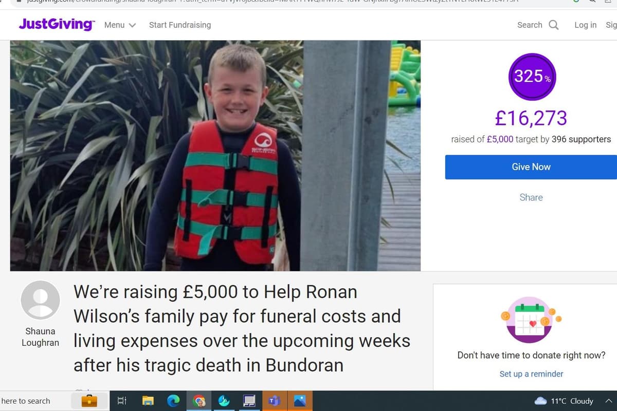 Appeal for family of tragic schoolboy Ronan Wilson raises £17,000 in hours