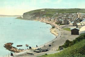 Postcard view of Whitehead from the 19th century showing some of the features added by Victorian engineer Berkeley Deane Wise (Carrickfergus Museum Collection)