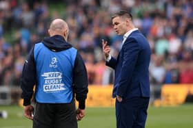 Johnny Sexton appeared to become involved in a heated exchange after the Heineken Champions Cup Final match between Leinster and Stade Rochelais in May