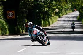 Michael Dunlop on his MD Racing Superstock Honda at Ballacraine during Isle of Man TT practice on Monday