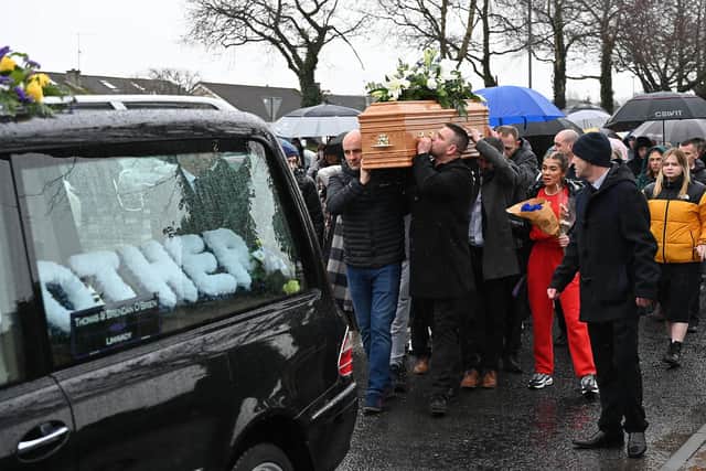 The teenager’s funeral service was held in his grandmother’s home in Limavady on Thursday, February 8 at 11am followed by interment in Enagh cemetery.
Picture By: Arthur Allison/Pacemaker Press.