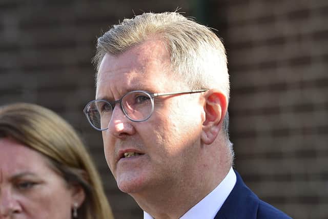 DUP leader Sir Jeffrey Donaldson said Cabinet ministers were advising him there was still 'quite a gap' between the UK and EU over the Northern Ireland Protocol impasse