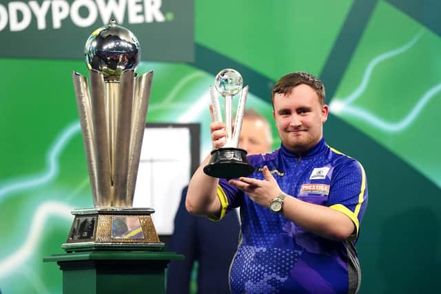 Luke Littler lost to Luke Humphries (left) in the final of the Paddy Power World Darts Championship at Alexandra Palace