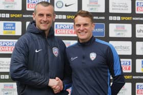 Oran Kearney (left) is set to stand down as Coleraine manager to become Director of Football, whilst Dean Shiels will become first-team manager at The Showgrounds