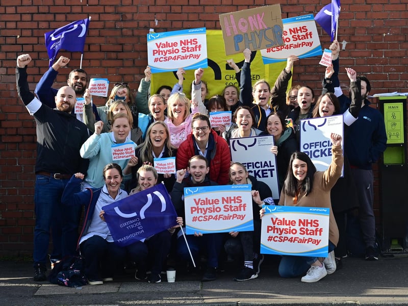 They will be joined on the two-day strike by the Society of Radiographers (SOR).
The Chartered Society of Physiotherapy (CSP) will also strike on Thursday from 08:30 to 12:30 BST while the Royal College of Midwives (RCM) will strike on Friday from 08:00 to 16:00.
Pic Colm Lenaghan/Pacemaker
