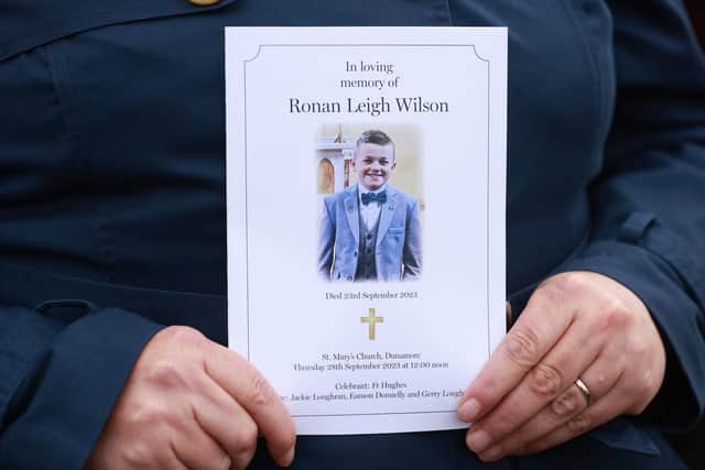 The Order of Service for the funeral at St. Mary's Church, Dunamore, of nine-year-old Ronan Wilson who was killed in a hit-and-run in Bundoran  while on holiday with his family.