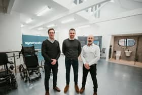 (L-R) Neil Spottiswoode, Sales Director at Sync Living, Scott McMurray, Founder and Director of Epitome Living, Stephen Flynn, Business Development and Showroom Manager at Sync Living