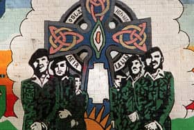 Old IRA mural in west Belfast honouring 'the Loughgall martyrs'