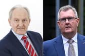 Psychologist Dr Arthur Cassidy, left, said the Jeffrey Donaldson had displayed signs of the 'dark triad' of personality traits.