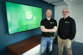 Belfast’s Green Field Marketing Solutions, which has doubled its turnover in the last three years, has expanded its business by opening an Ireland office following an investment of £250,000. Pictued is Martin Rice, operations director, Green Field Marketing and Russell Johnston, managing director, Green Field Marketing