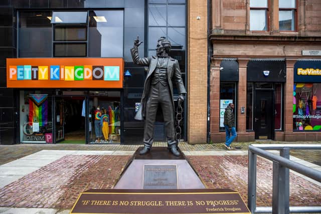 The newly unveiled statue of anti-slavery campaigner Frederick Douglass in Belfast