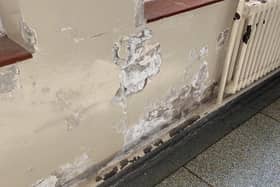 Blocked gutters are causing internal damp problems in Kilkeel High School, it is claimed.