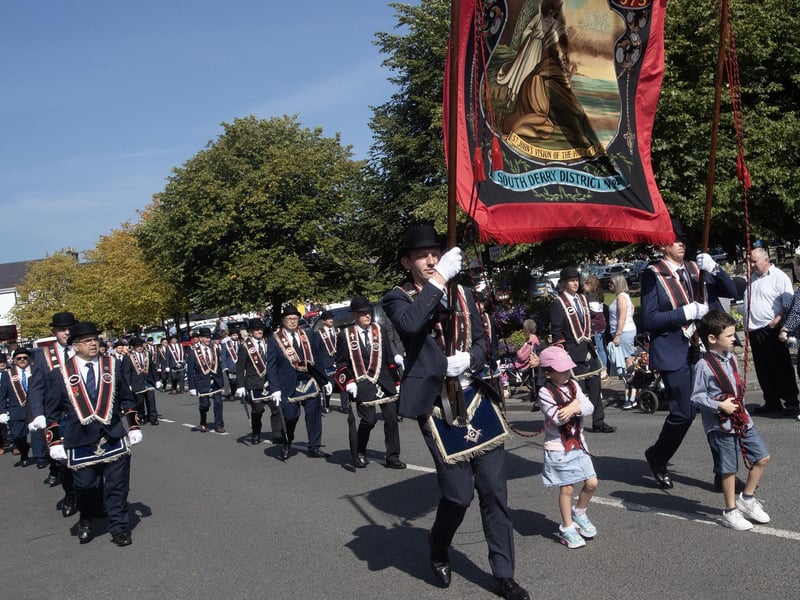 The South Derry District Lodge pictured at Raphoe's 'Last Saturday' parade