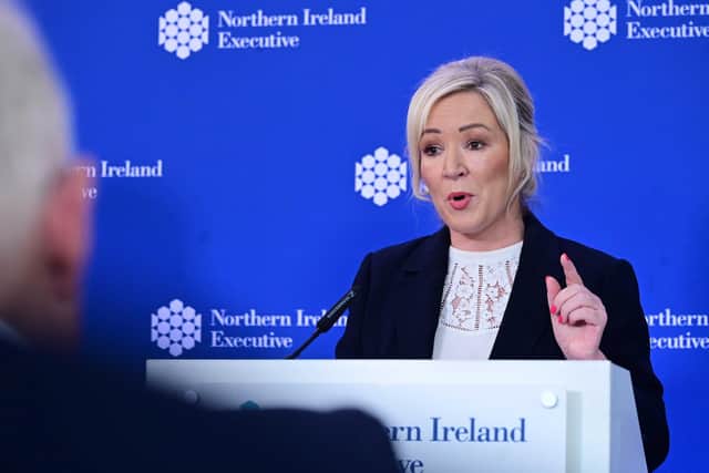 First minister Michelle O’Neill unveiled the proposals