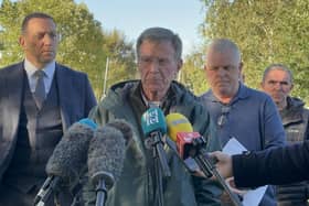 Breandan Mac Cionnaith from the Garvaghy Road Residents Coalition speaks to media outside Drumcree Community Centre on Wednesday afternoon.