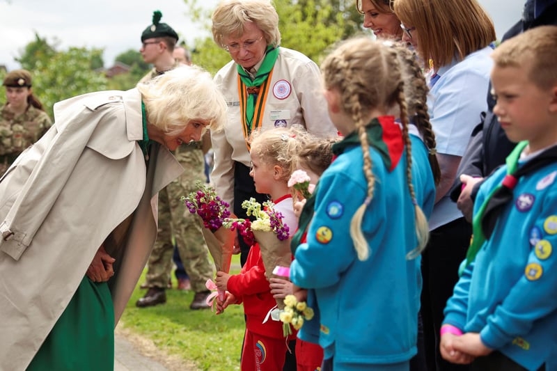Queen Camilla meets wellwishers as she visits Enniskillen Castle