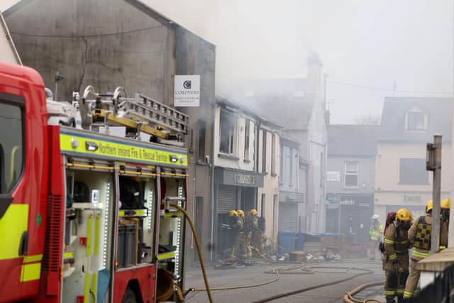 Emergency services are currently at the scene of a fire in the Conway Square area of Newtownards