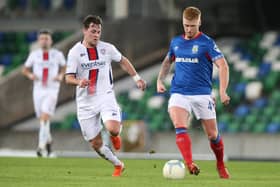 Chris Casement in action for Linfield
