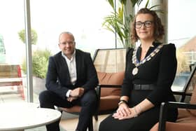 Belfast Chamber has launched a new policy paper which calls for concerted action across local and central government to help make Belfast a more investible city.  Pictured are Belfast Chamber president Alana Coyle and Regeneration Policy Working Group chair Tom Stokes