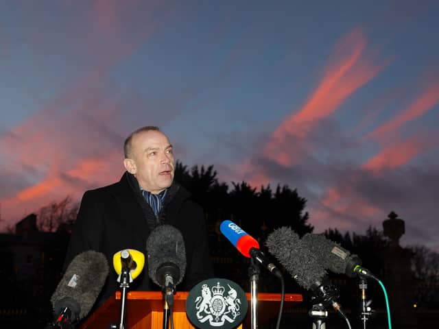 Press Eye - Belfast - Northern Ireland - 15th January 2024

Northern Ireland Secretary Chris Heaton-Harris is holding further talks with Stormont parties on efforts to restore devolved government.

Northern Ireland Secretary Chris Heaton-Harris talks to the media outside Hillsborough Castle, Co. Down, where the talks took place. 

Picture by Jonathan Porter/PressEye