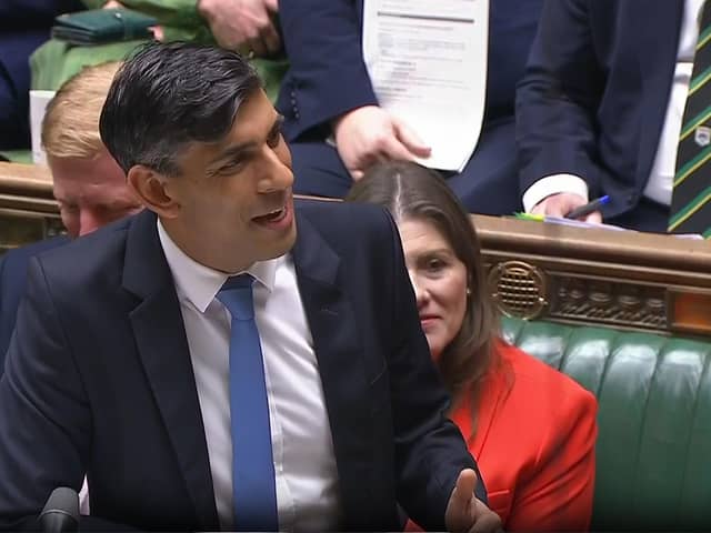 Prime Minister Rishi Sunak speaking during Prime Minister's Questions in the House of Commons. The DUP and the government have been giving differing accounts of where the talks are at - and whether they are over or not. Photo: House of Commons/UK Parliament/PA Wire