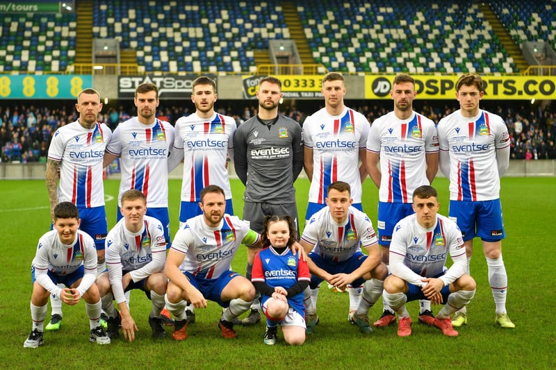 Linfield team before this afternoon’s final at Windsor Park